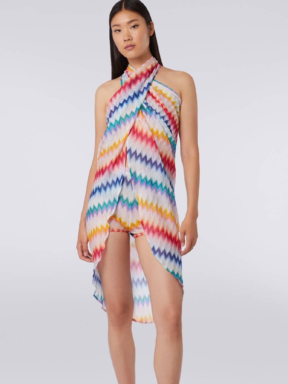 M Missoni Gonna Pareo Motivo Zig Zag Con Lurex