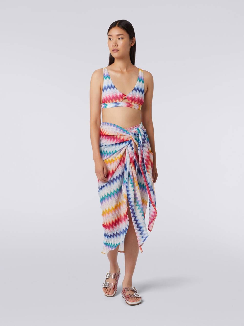 M Missoni Gonna pareo motivo zig zag con lurex
