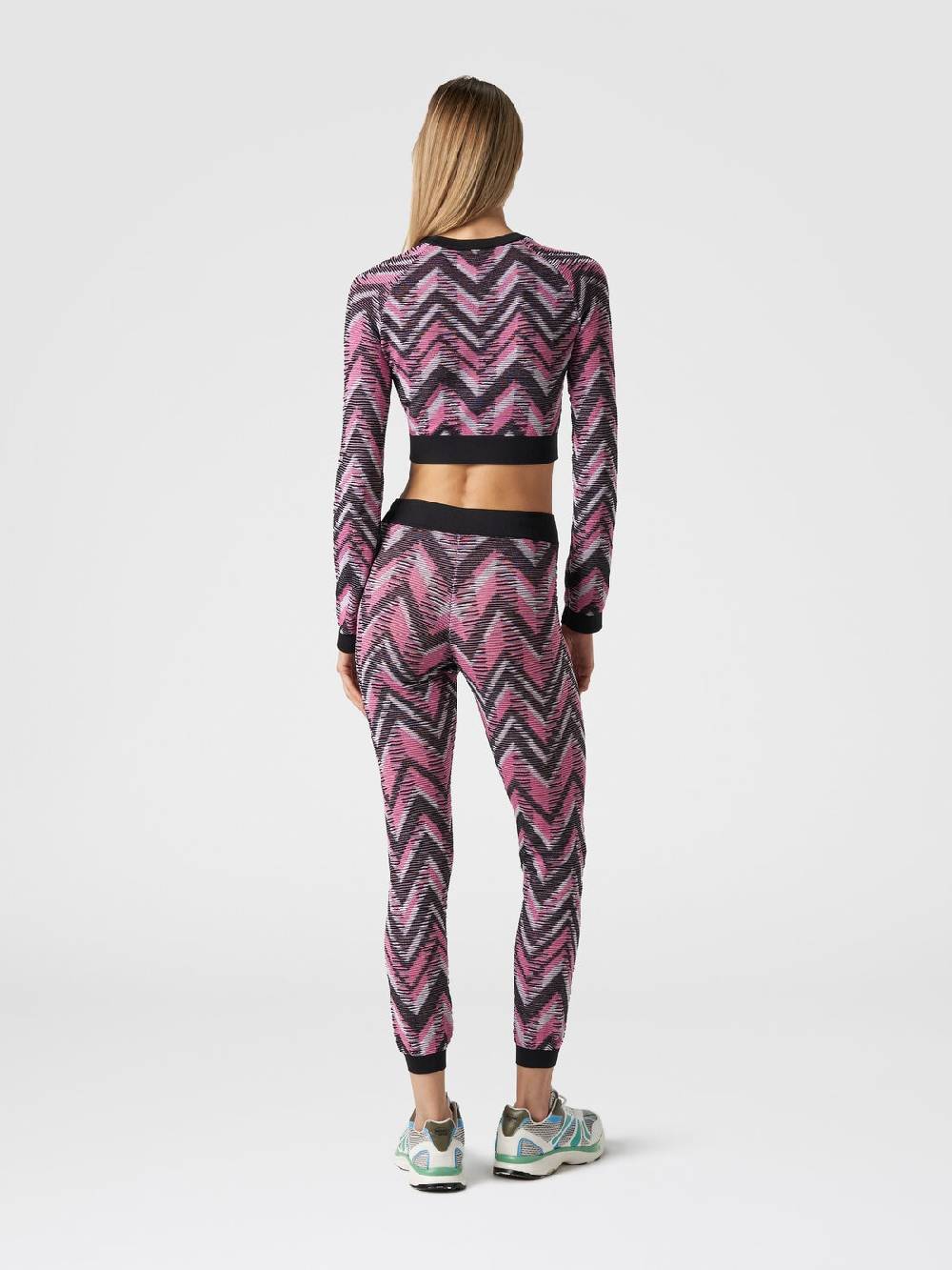 M Missoni Leggings In Maglia Chevron Con Logo
