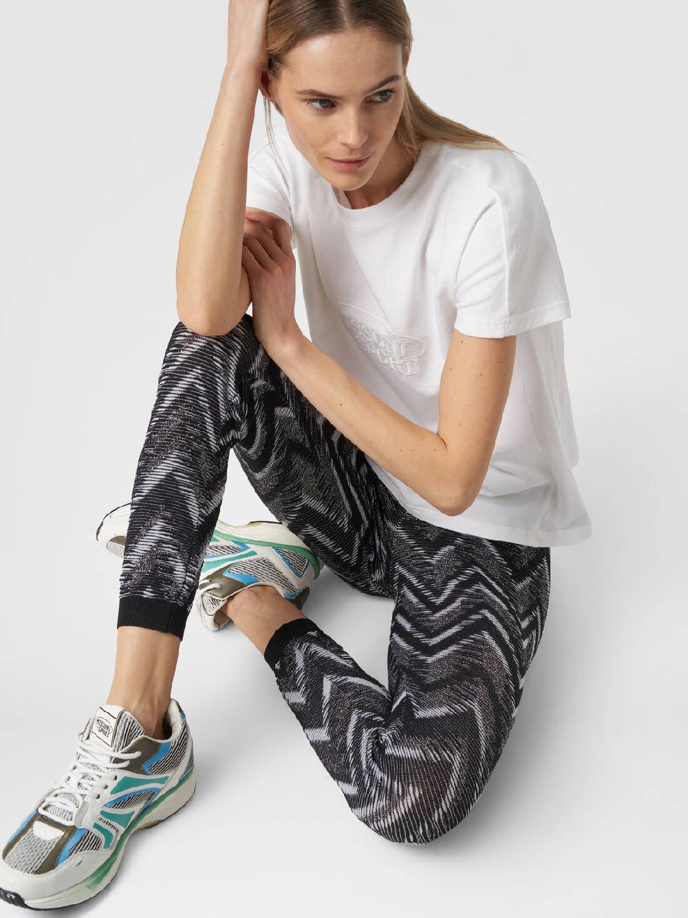 M Missoni Leggings In Maglia Con Lurex E Logo