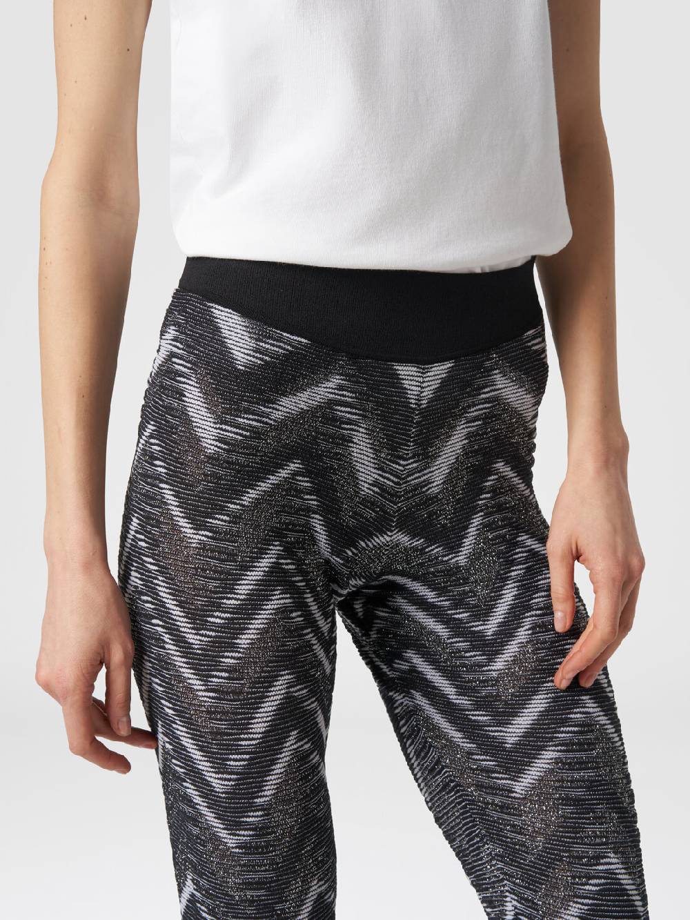 M Missoni Leggings In Maglia Con Lurex E Logo