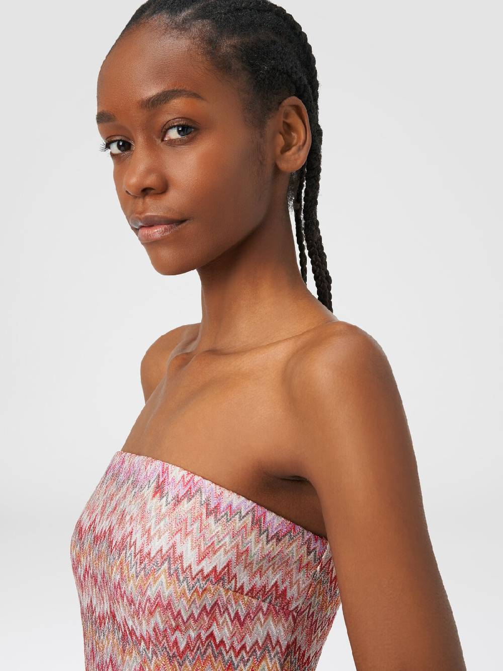 M Missoni Mini-abito In Viscosa Lamé Chevron