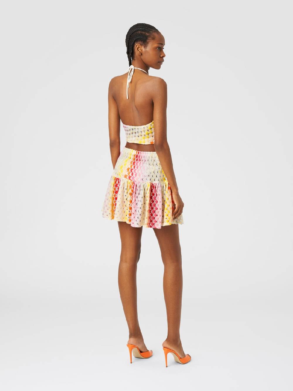 M Missoni Minigonna A Balze Effetto Pizzo Dégradé