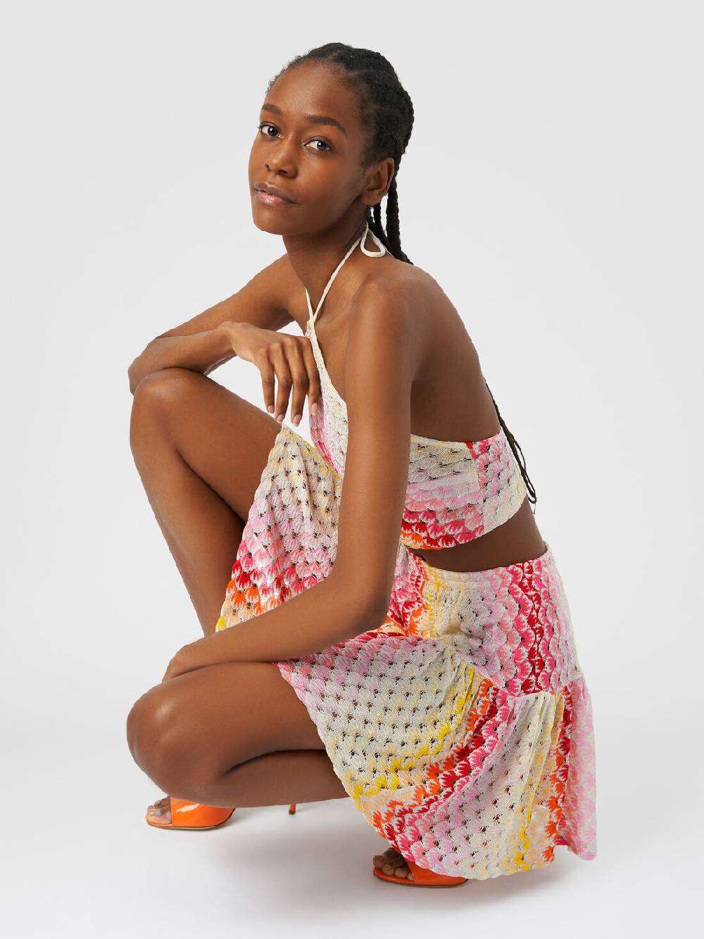 M Missoni Minigonna A Balze Effetto Pizzo Dégradé