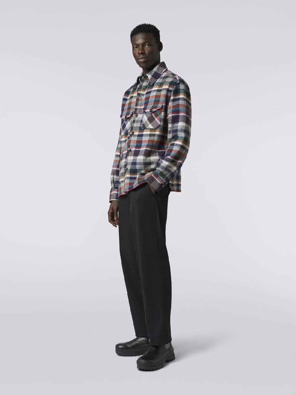 M Missoni Overshirt In Lana E Cachemire A Quadri