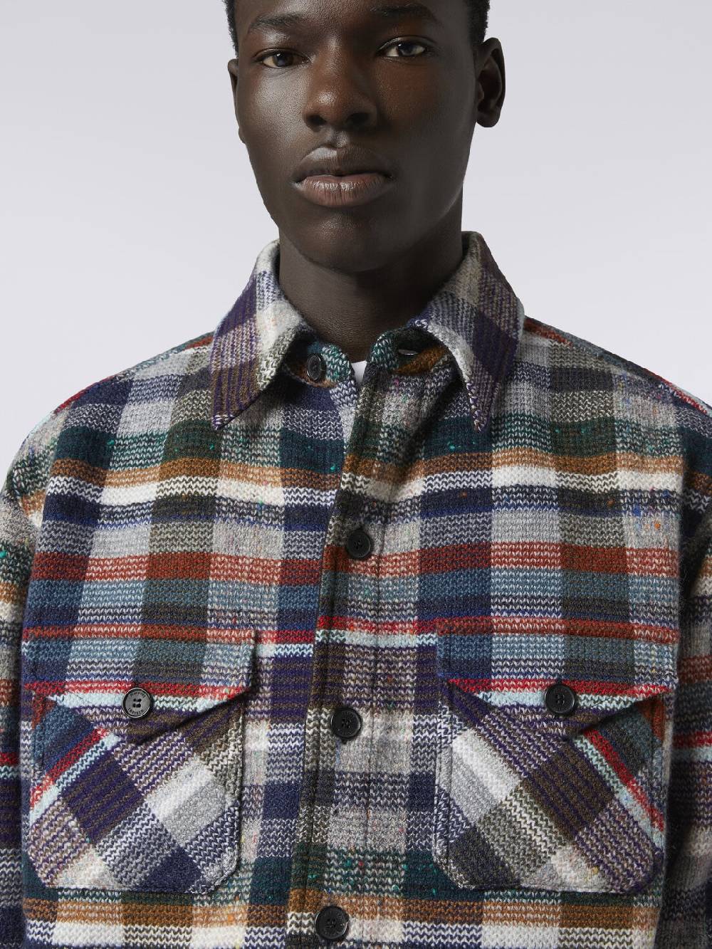 M Missoni Overshirt In Lana E Cachemire A Quadri