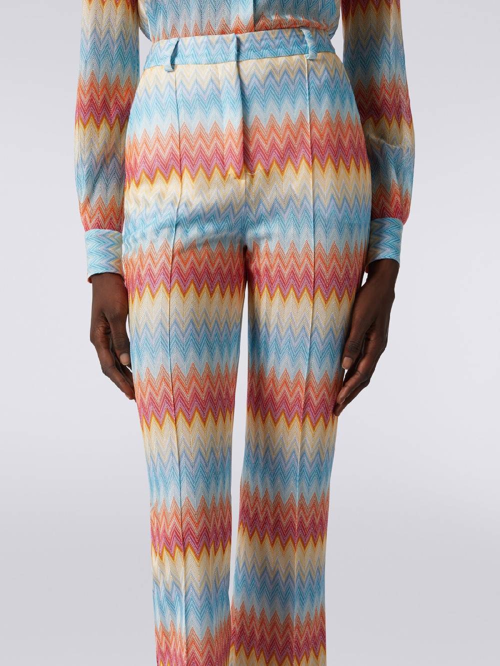 M Missoni Pantaloni Capri In Viscosa Chevron