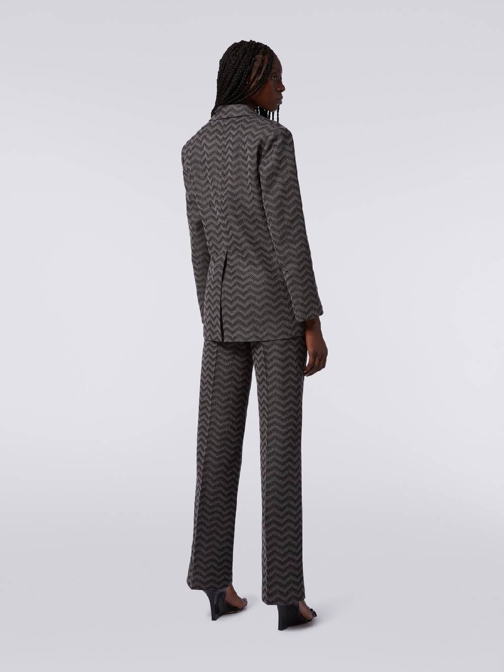 M Missoni Pantaloni Dritti In Cotone Chevron