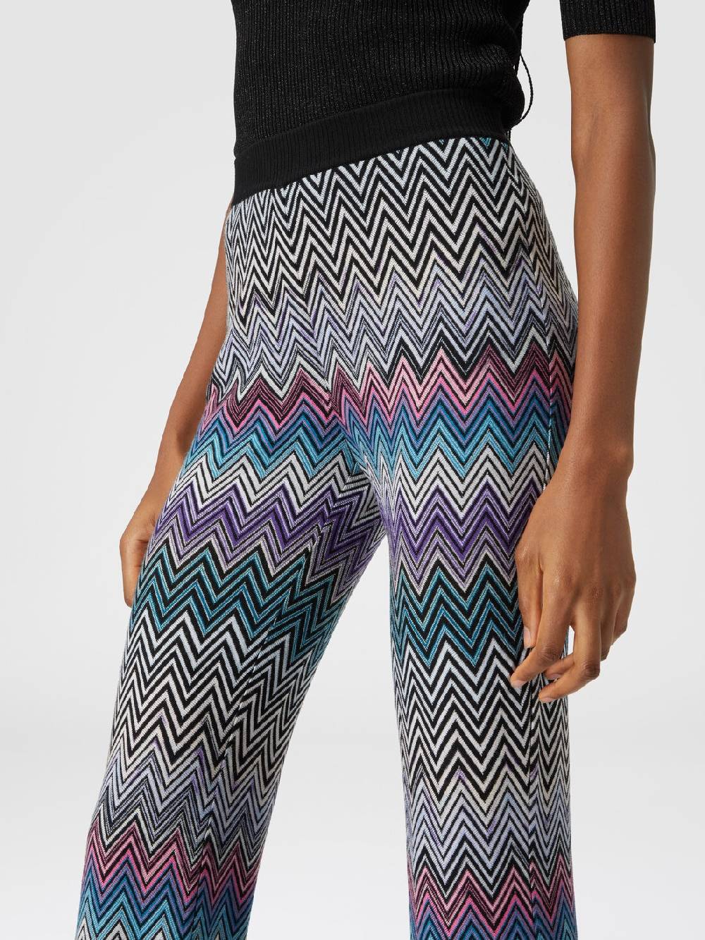 M Missoni Pantaloni Flare In Lana Zig Zag