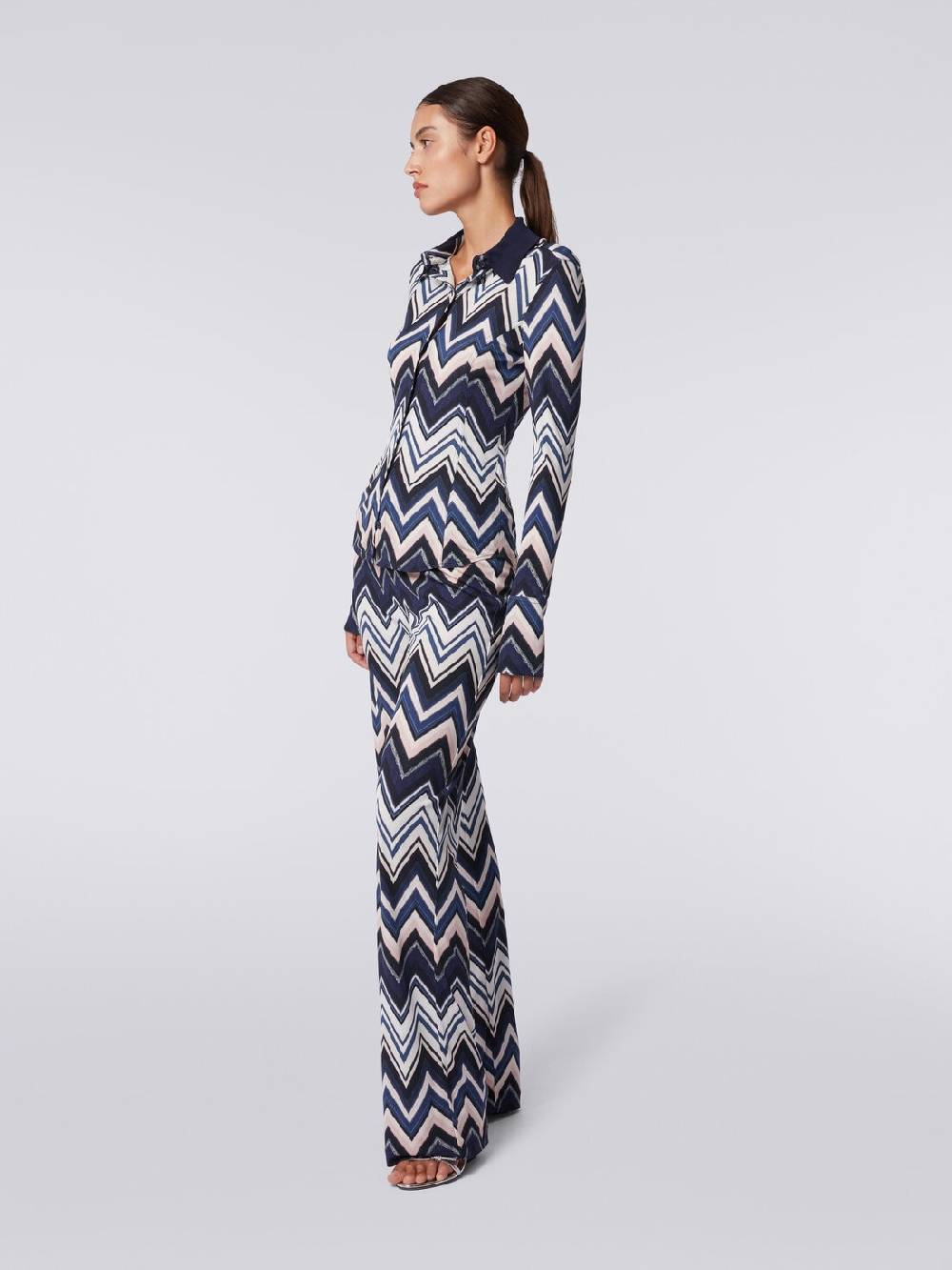 M Missoni Pantaloni In Viscosa Con Stampa Zig Zag