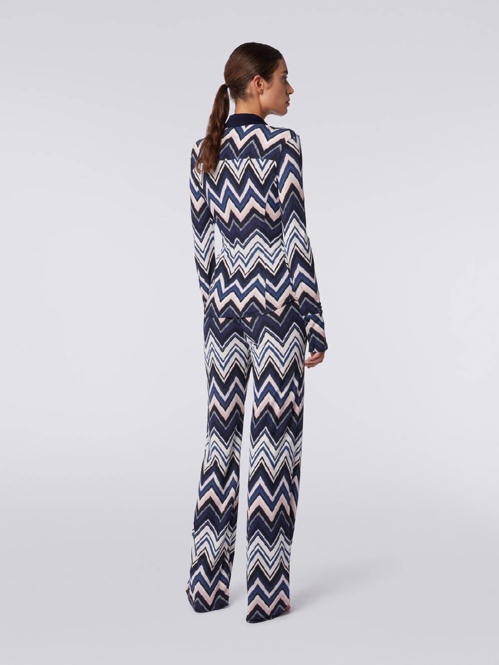 M Missoni Pantaloni In Viscosa Con Stampa Zig Zag