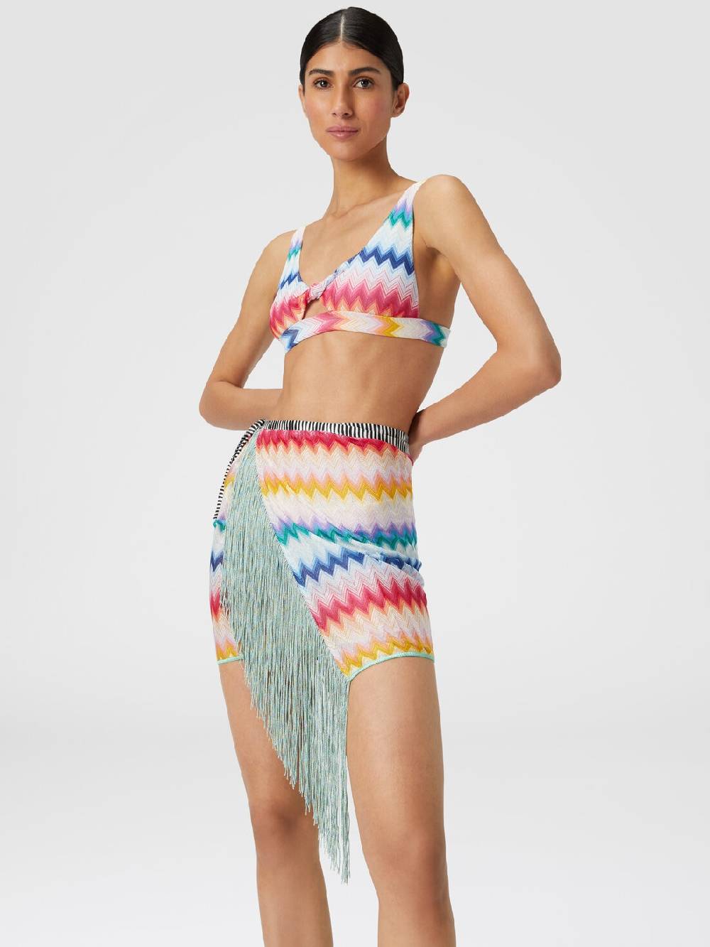 M Missoni Pareo In Viscosa Chevron Con Lurex