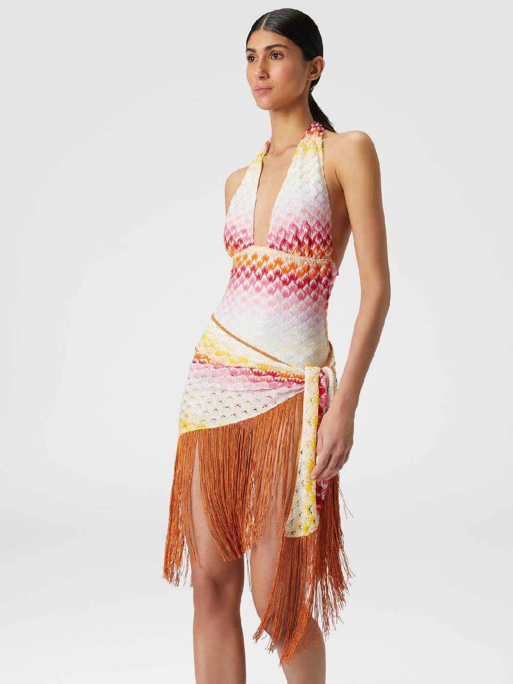 M Missoni Pareo In Viscosa Lamé Con Frange