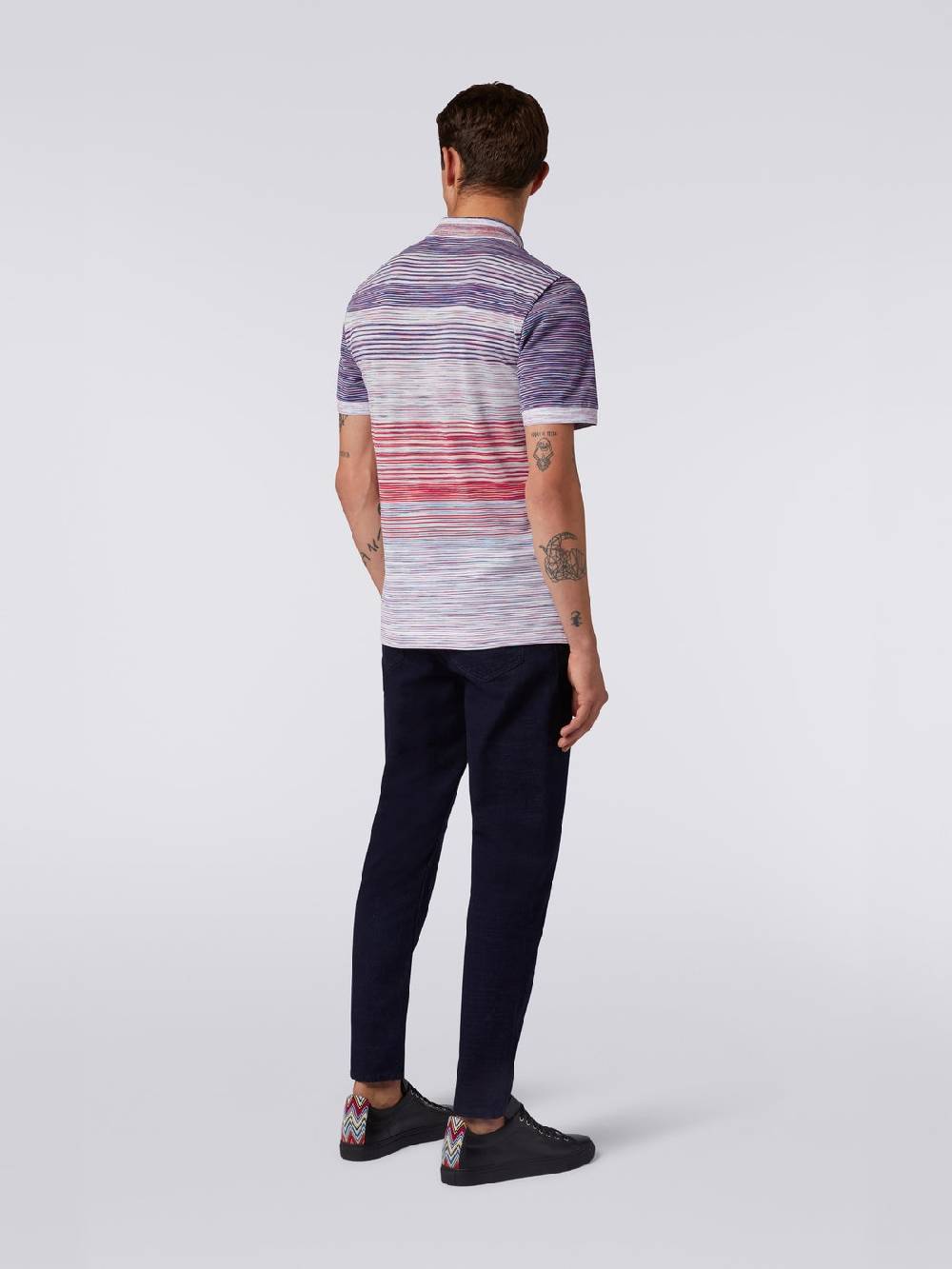 M Missoni Polo In Piquet Di Cotone Fiammato