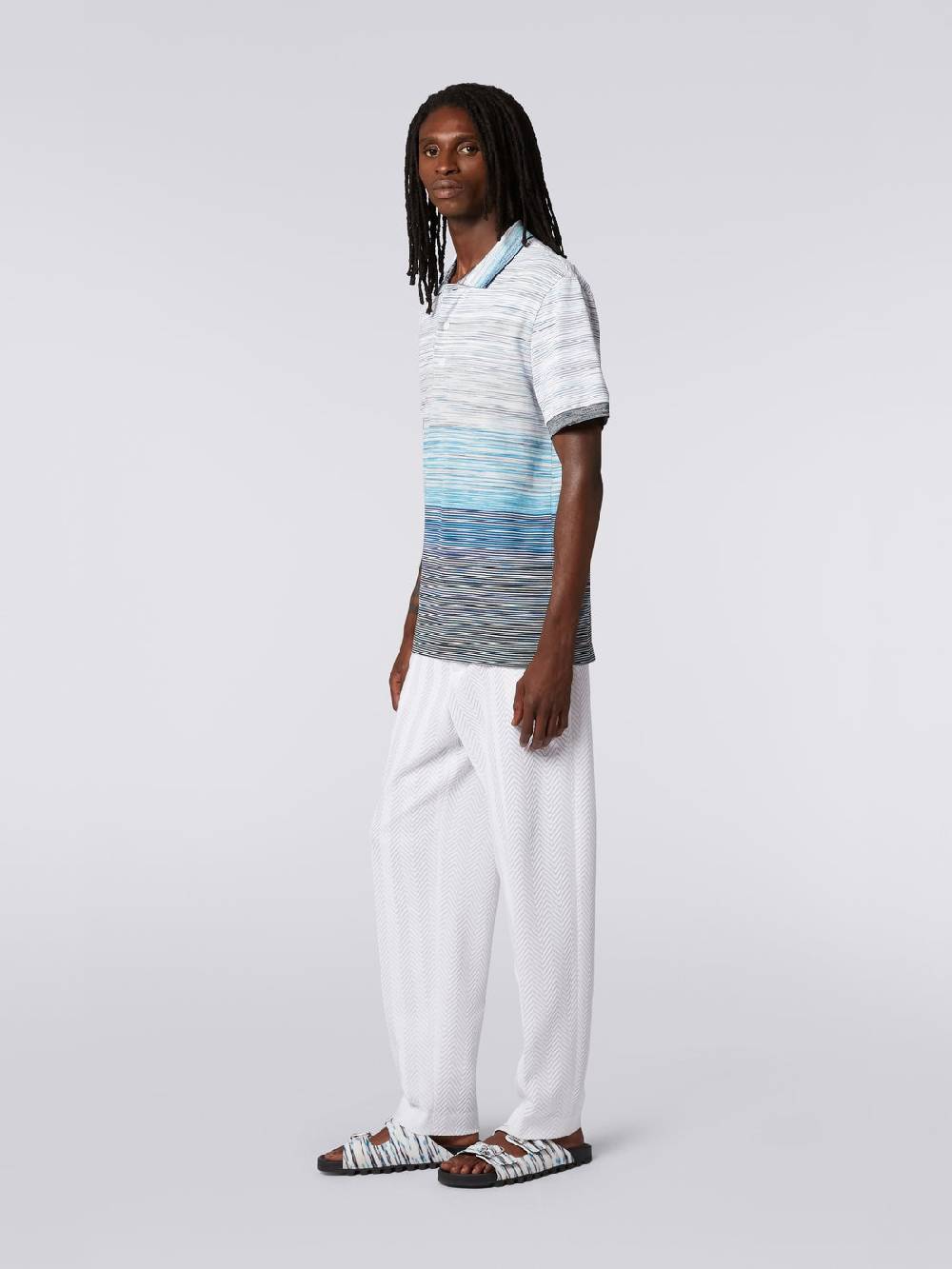 M Missoni Polo In Piquet Di Cotone Fiammato