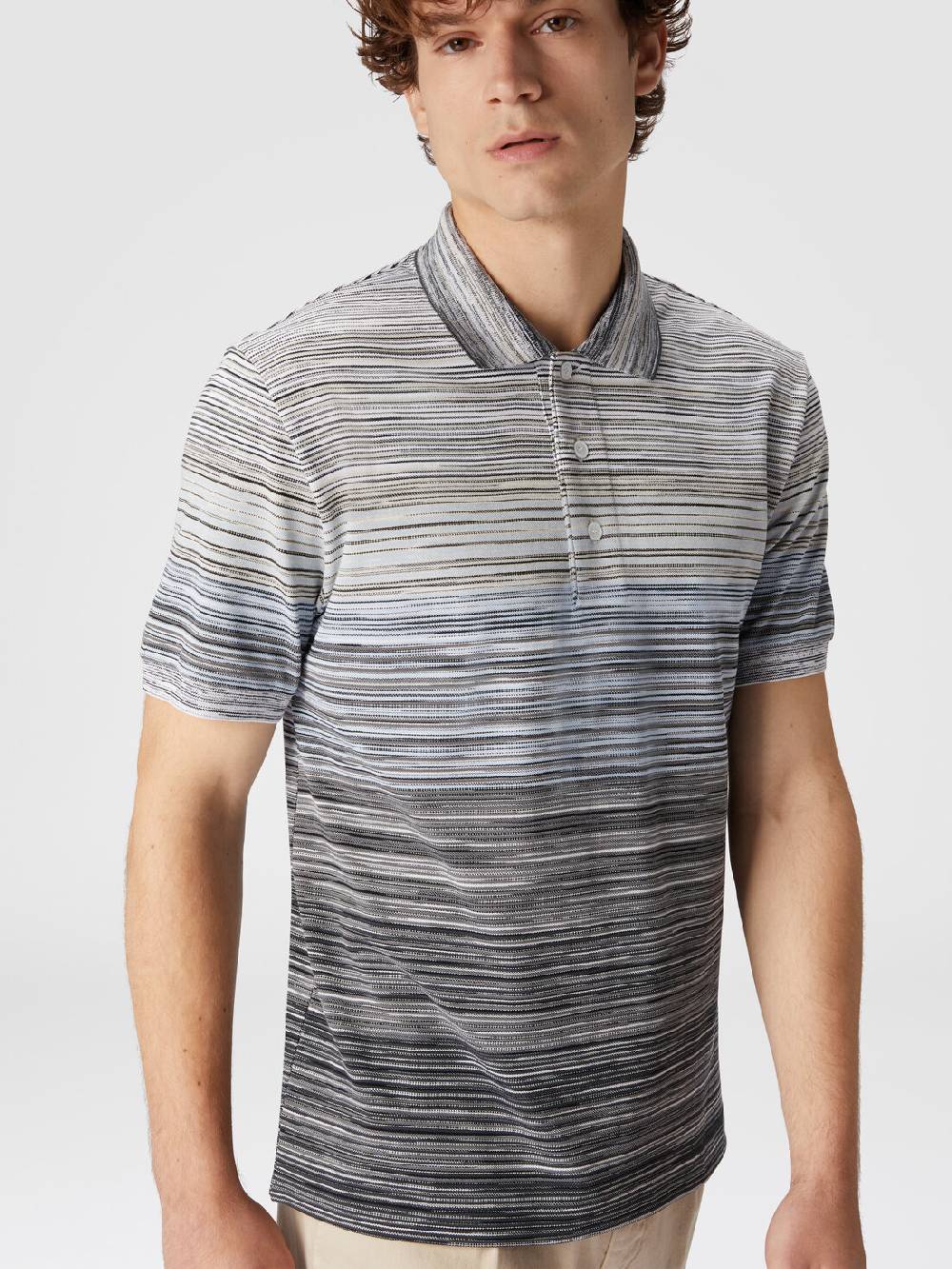 M Missoni Polo In Piquet Di Cotone Fiammato