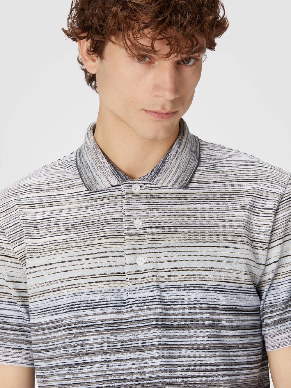 M Missoni Polo In Piquet Di Cotone Fiammato