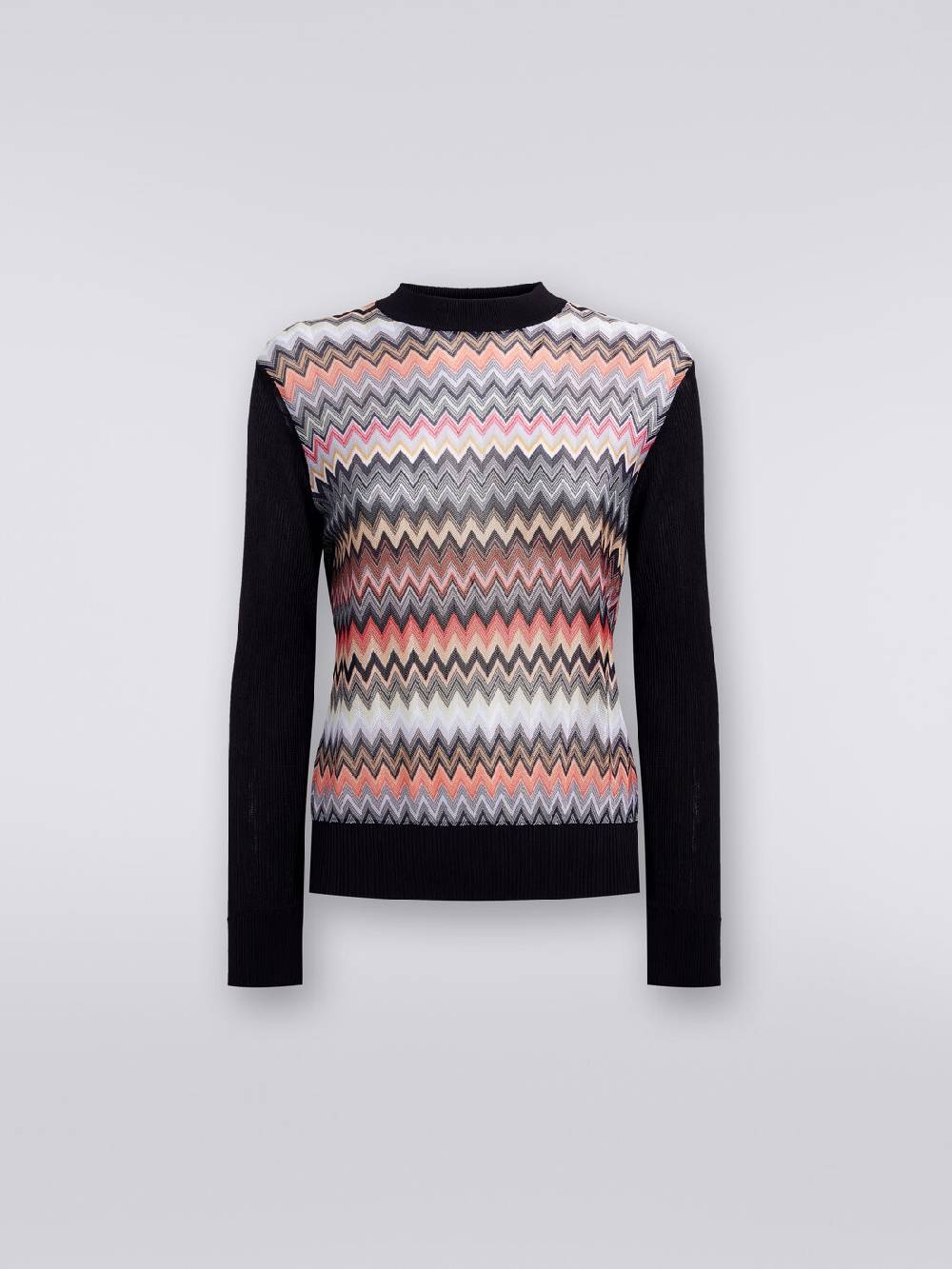 M Missoni Pullover Girocollo In Viscosa Zig Zag
