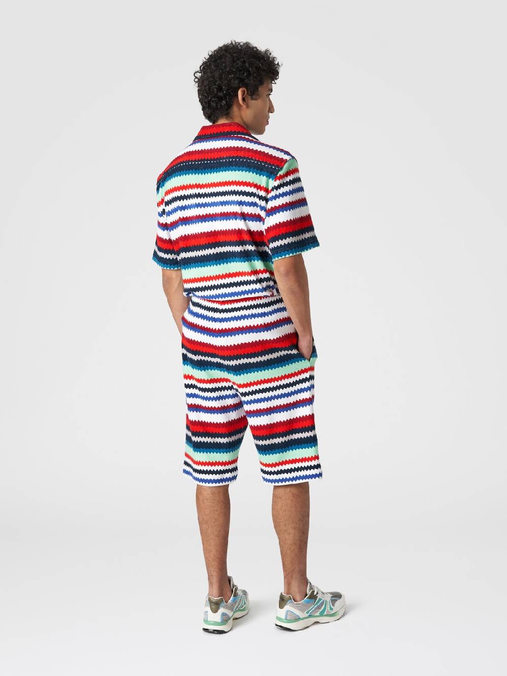 M Missoni Shorts In Spugna Stampa Zig Zag