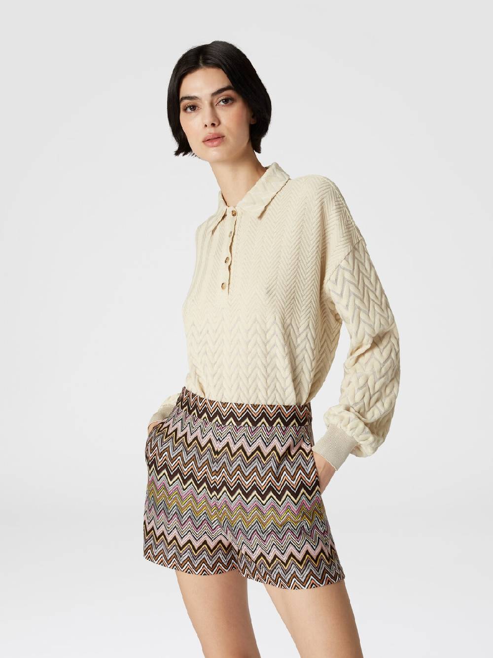 M Missoni Shorts In Viscosa Zig Zag