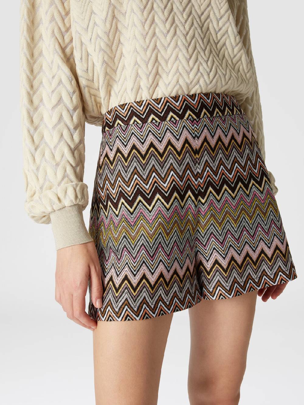 M Missoni Shorts In Viscosa Zig Zag
