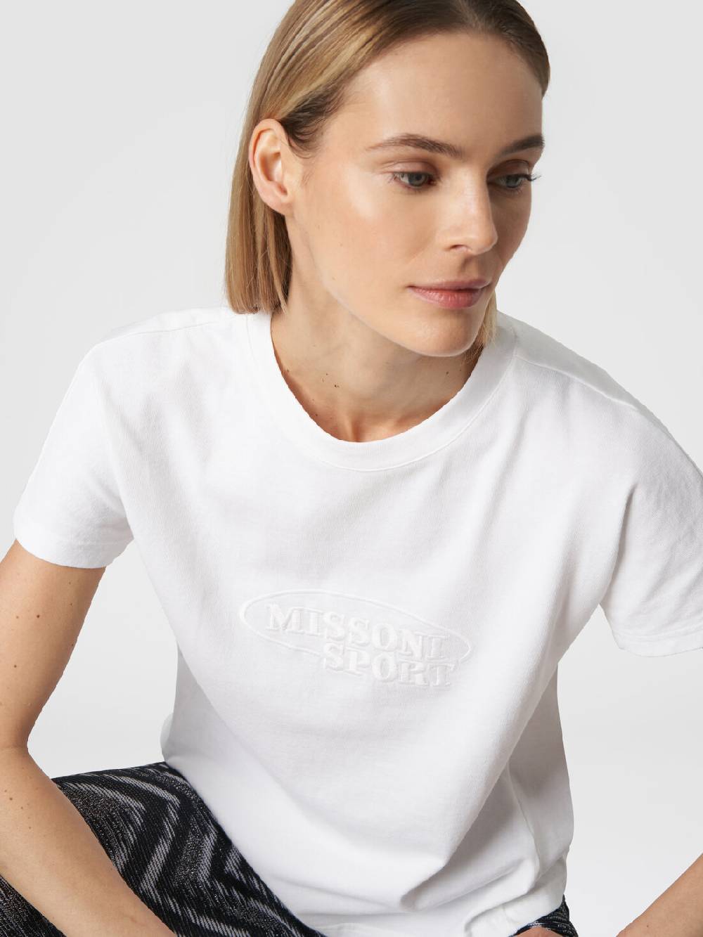 M Missoni T-shirt Girocollo In Cotone Con Logo