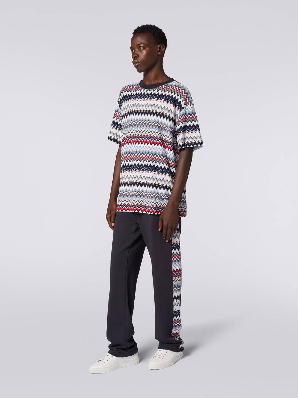 M Missoni T-shirt Girocollo In Cotone Zig Zag