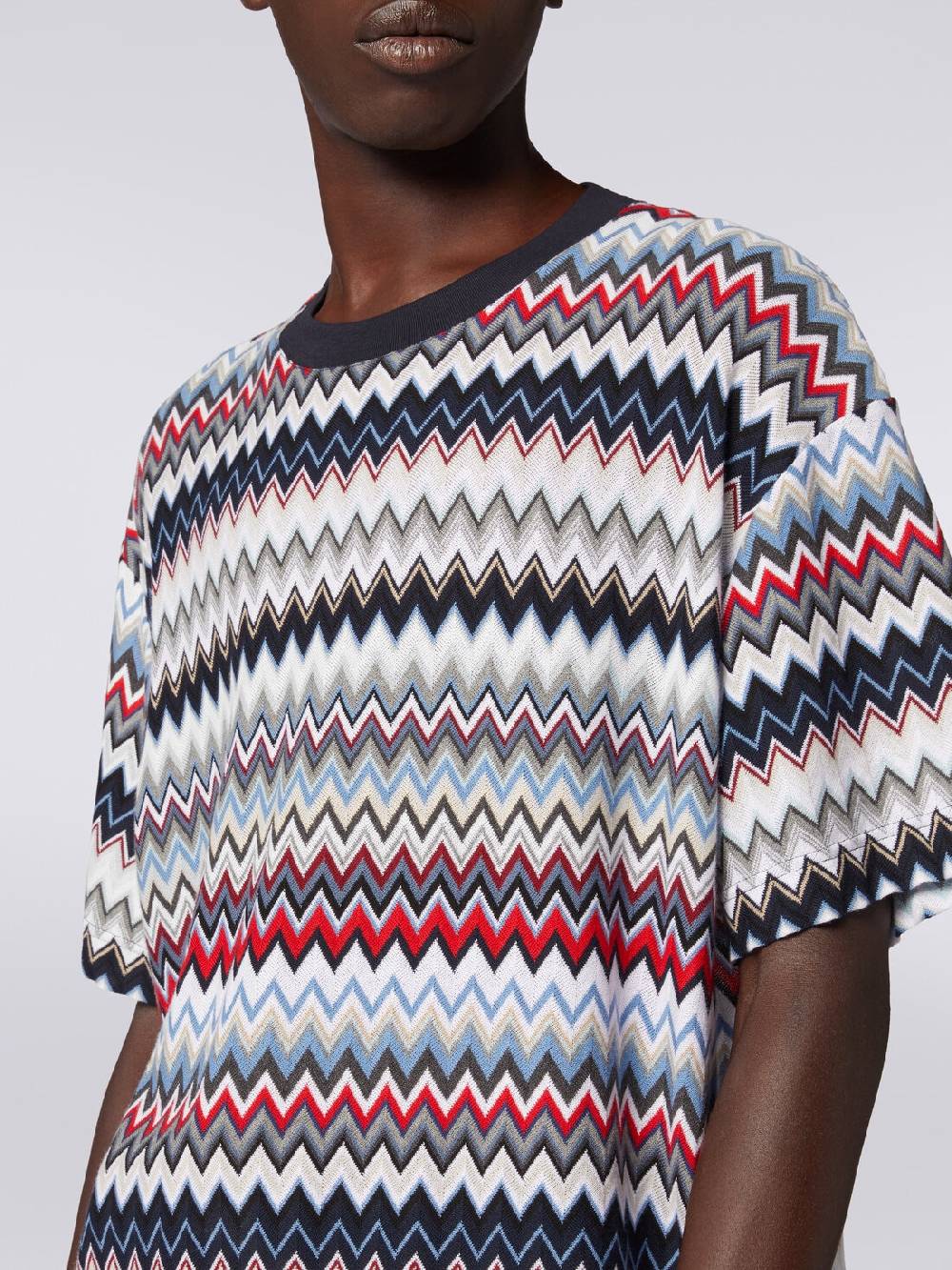 M Missoni T-shirt Girocollo In Cotone Zig Zag