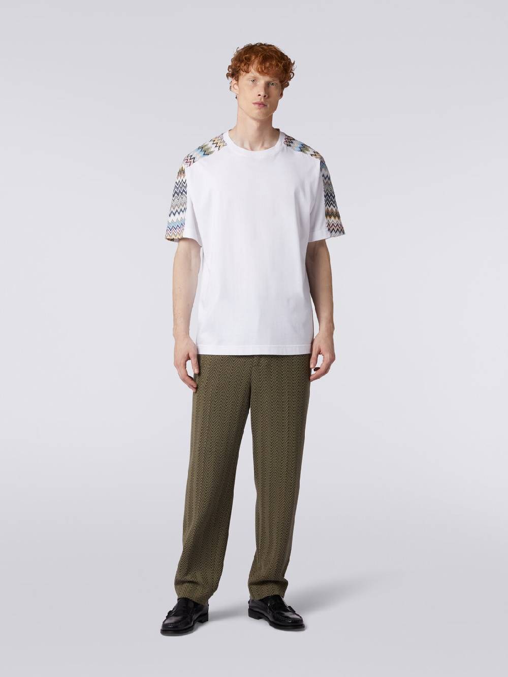 M Missoni T-shirt in cotone con inserti zig zag