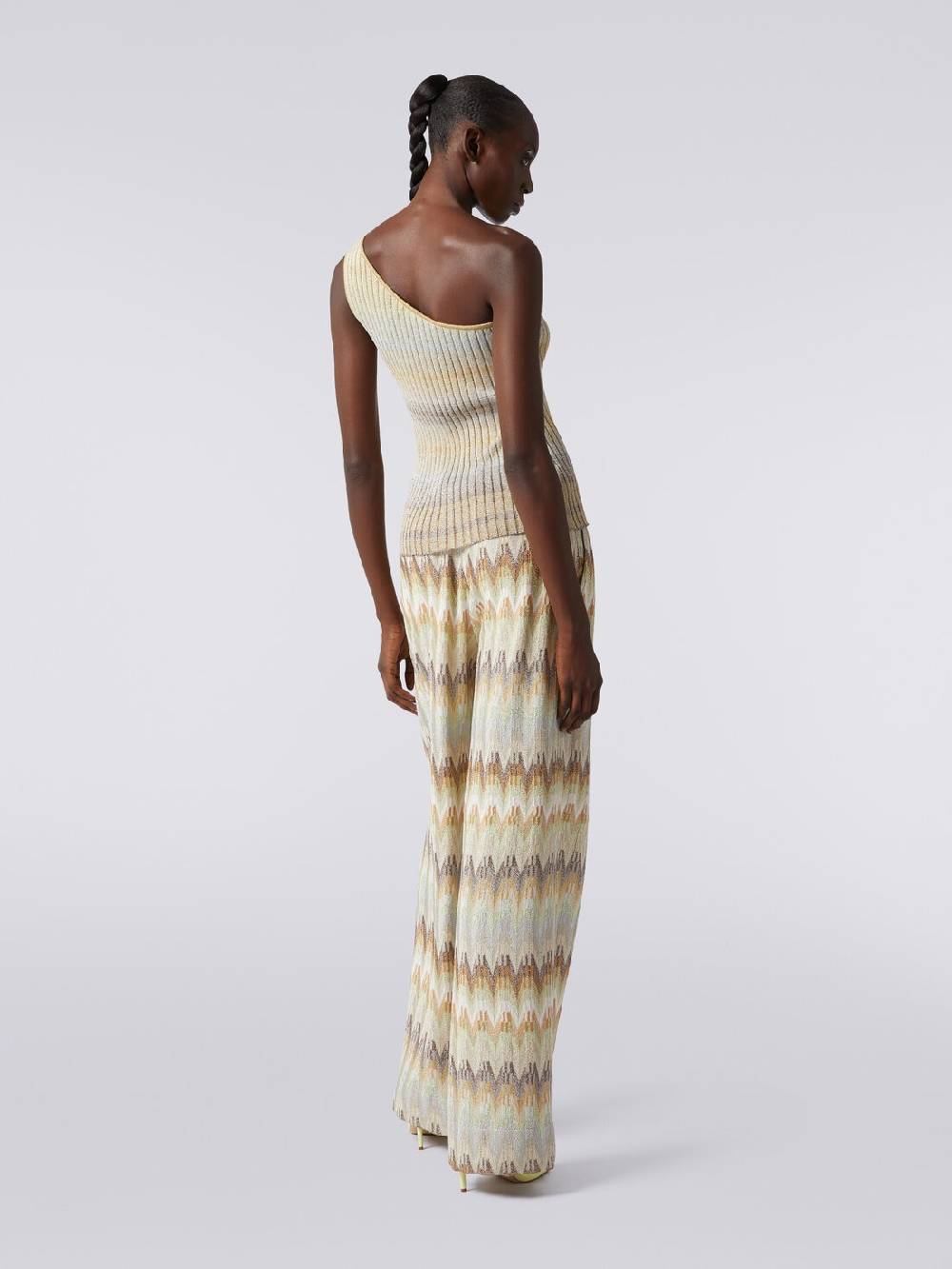 M Missoni Top Monospalla In Viscosa Lamé A Costine