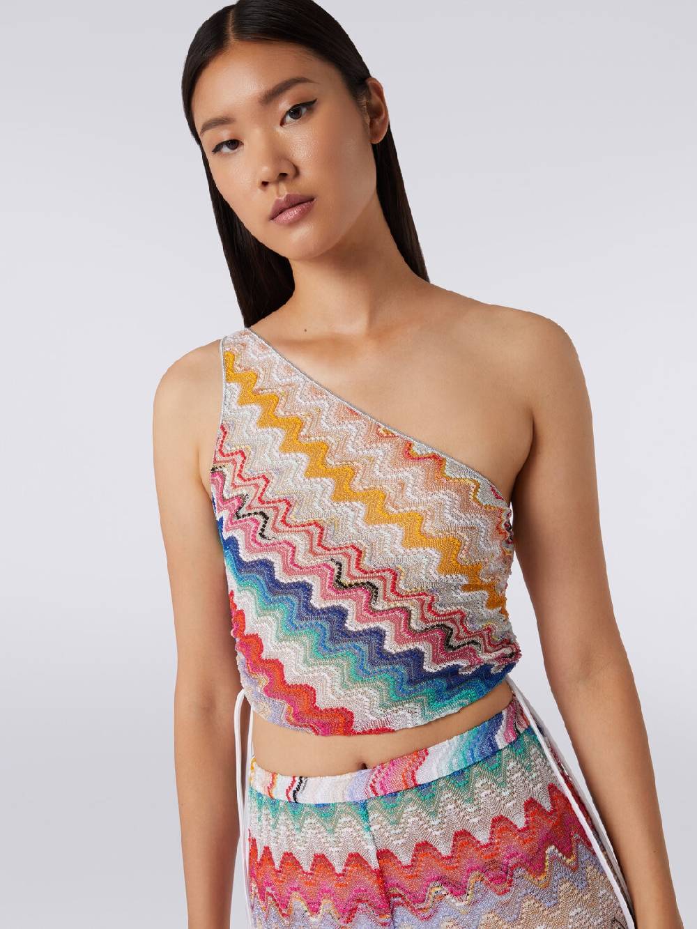 M Missoni Top Monospalla Motivo Onda Con Lurex