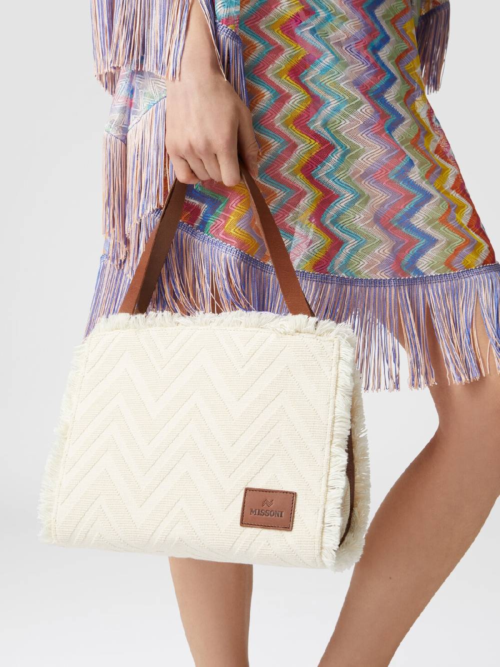 M Missoni Tote Bag In Misto Cotone Chevron