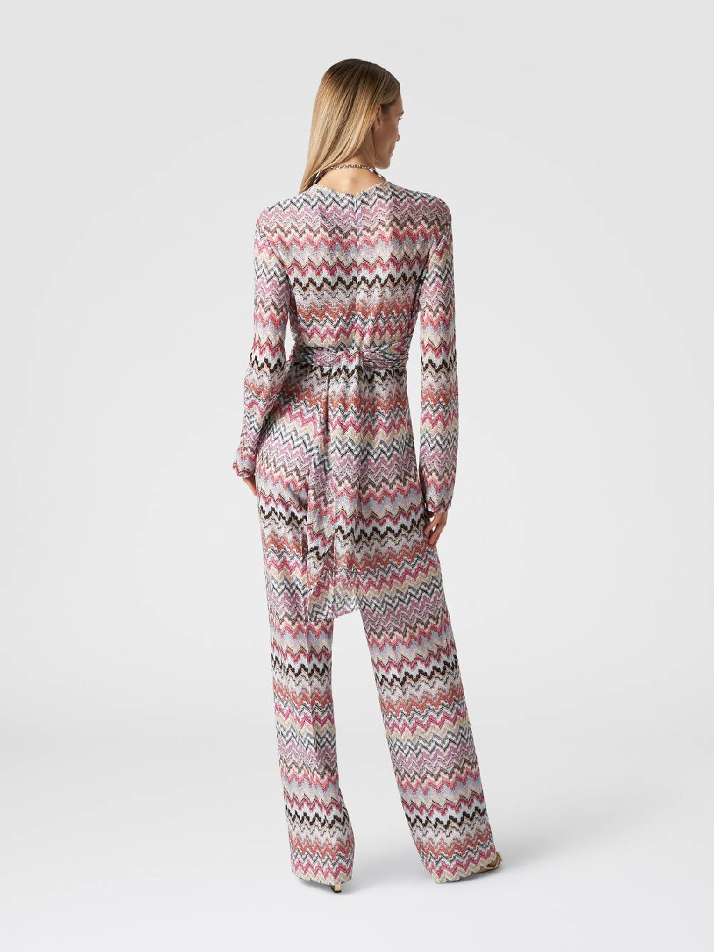 M Missoni Tuta Lunga In Viscosa Lamé Zig Zag