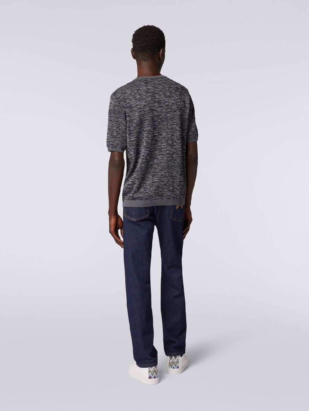 M Missoni Maglia Girocollo In Cotone E Lana Fiammata