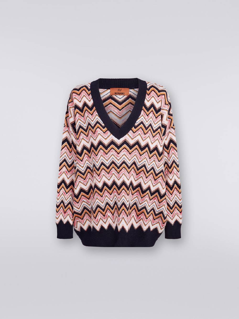 M Missoni Maglia Oversize Zig Zag Con Profili A Contrasto