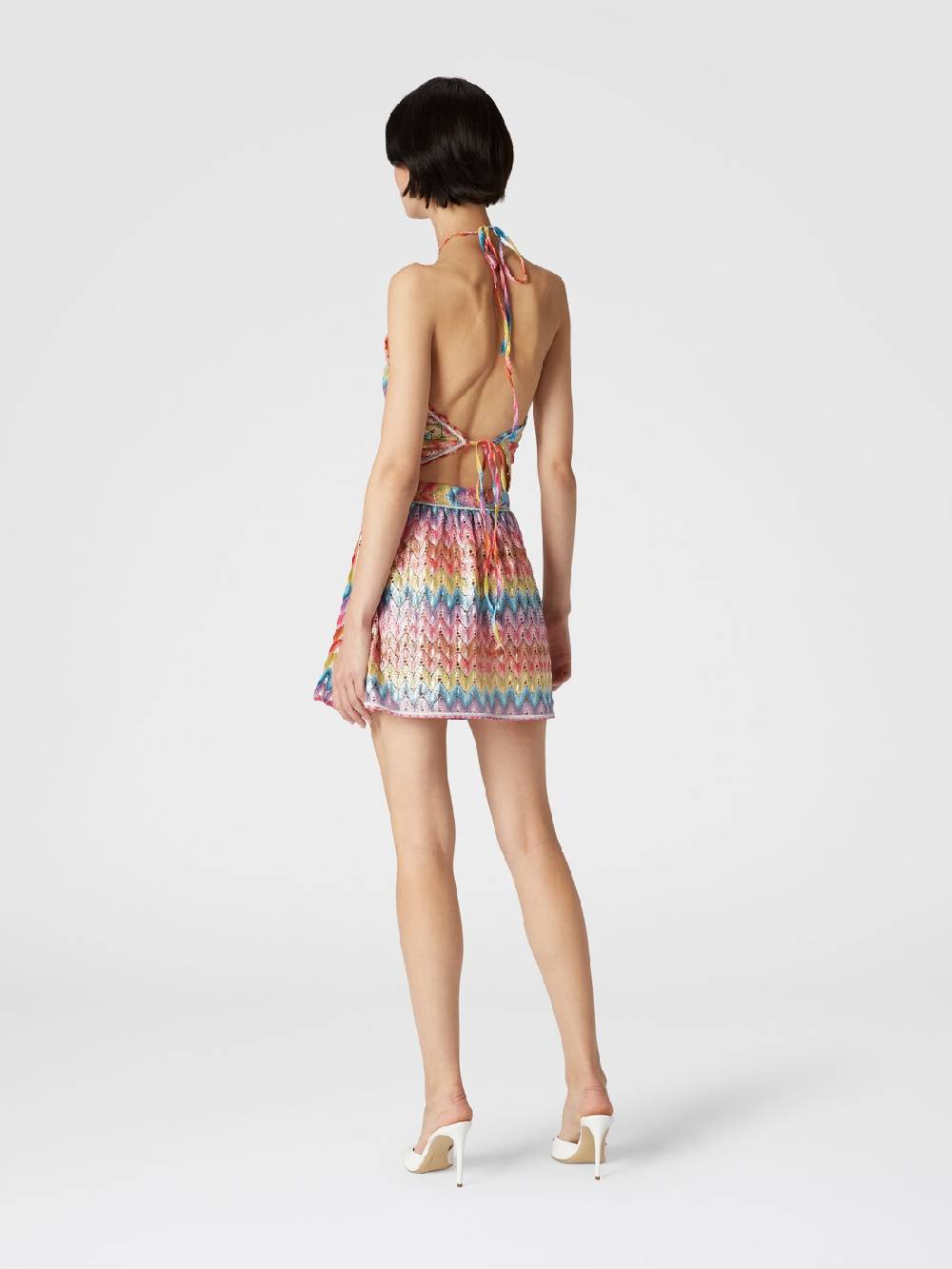 M Missoni Mingonna A Portafoglio In Pizzo Di Misto Cotone Spalmato