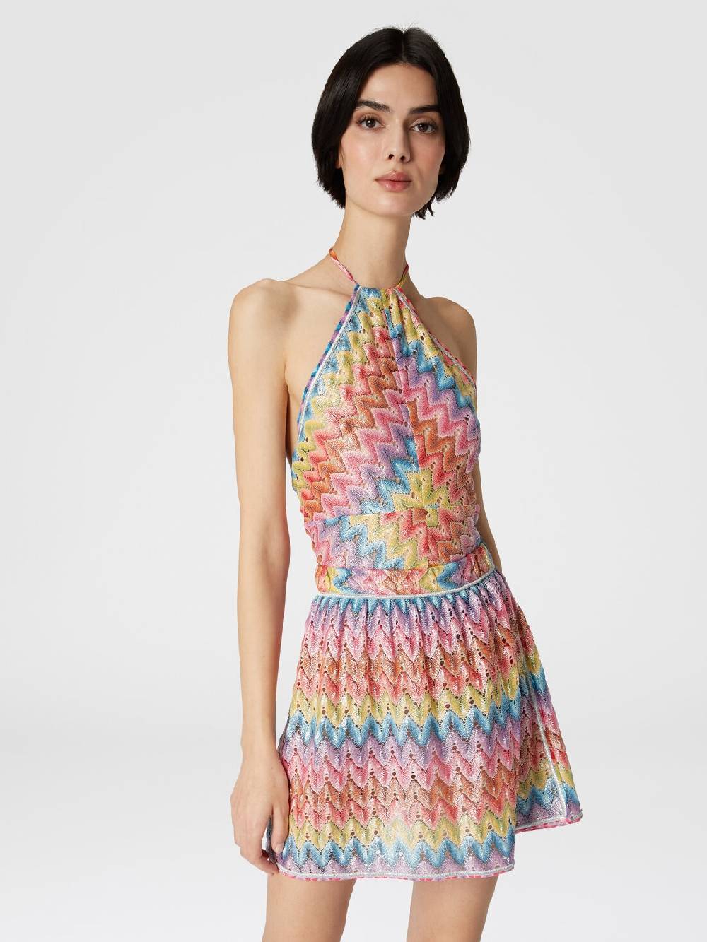 M Missoni Mingonna A Portafoglio In Pizzo Di Misto Cotone Spalmato