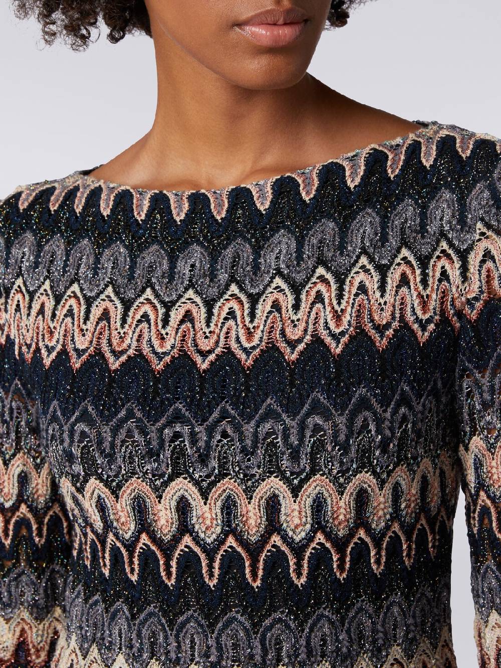 M Missoni Mini-abito A Maniche Lunghe In Misto Viscosa Motivo A Onde