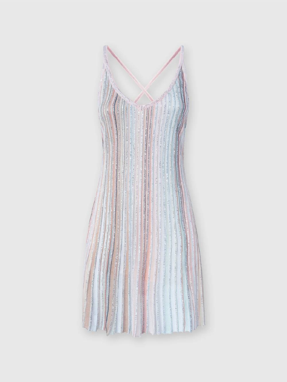 M Missoni Mini-abito In Maglia A Righe Verticali Con Paillettes