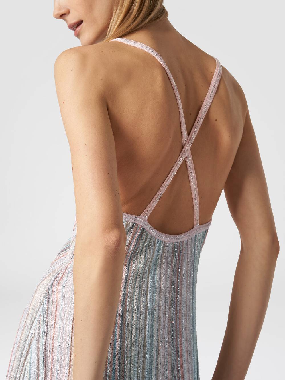 M Missoni Mini-abito In Maglia A Righe Verticali Con Paillettes