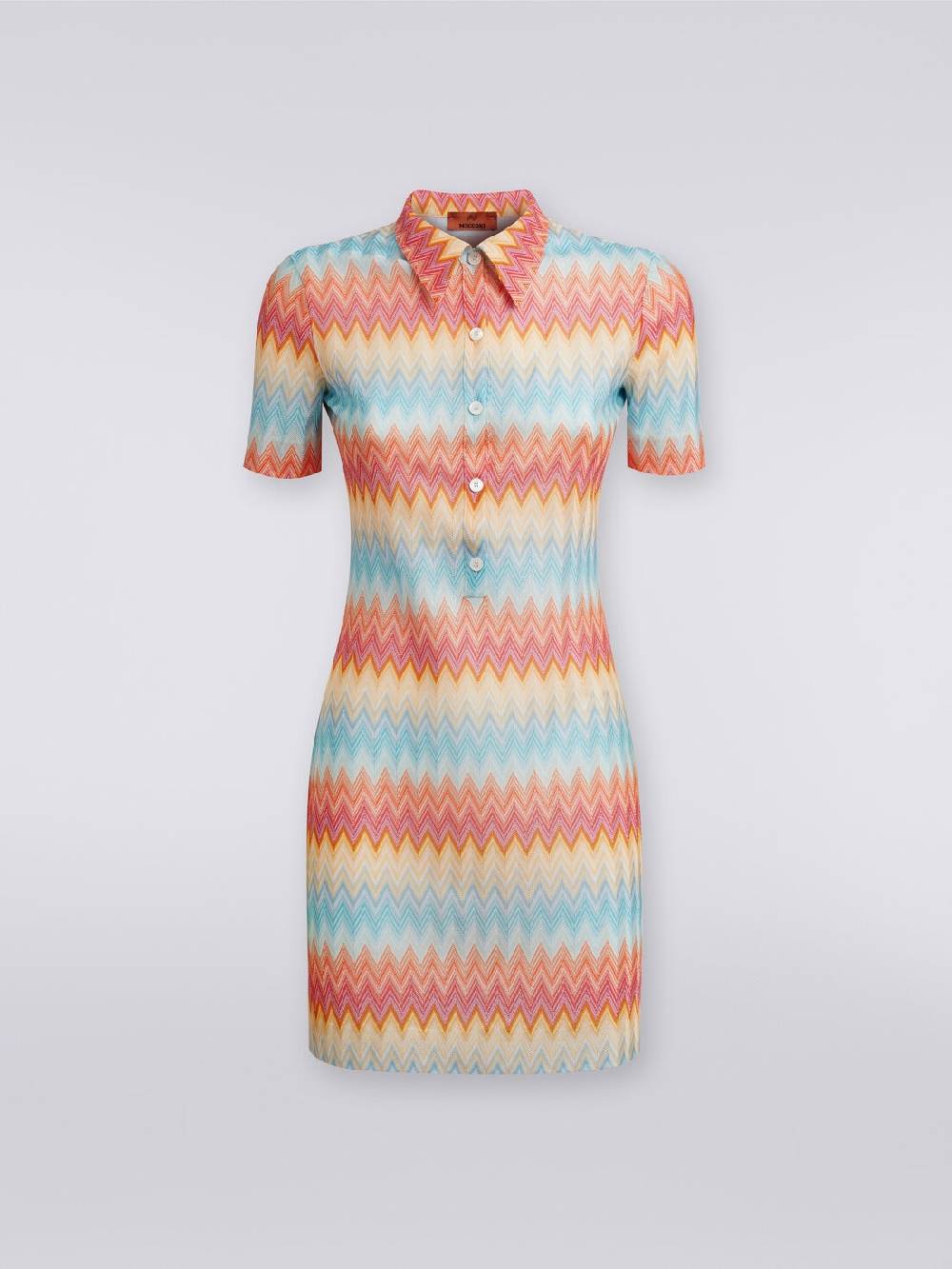 M Missoni Mini-abito Modello Polo In Viscosa Zig Zag