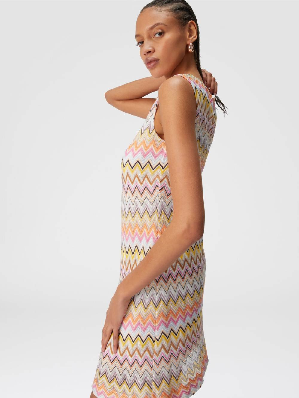 M Missoni Mini-abito Senza Maniche In Viscosa Zig Zag