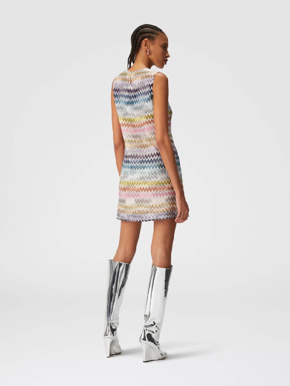 M Missoni Mini-abito Senza Maniche In Viscosa Zig Zag Lamé
