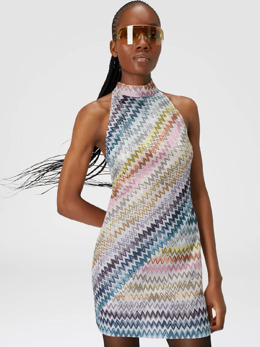 M Missoni Mini-abito Senza Maniche In Viscosa Zig Zag Lamé