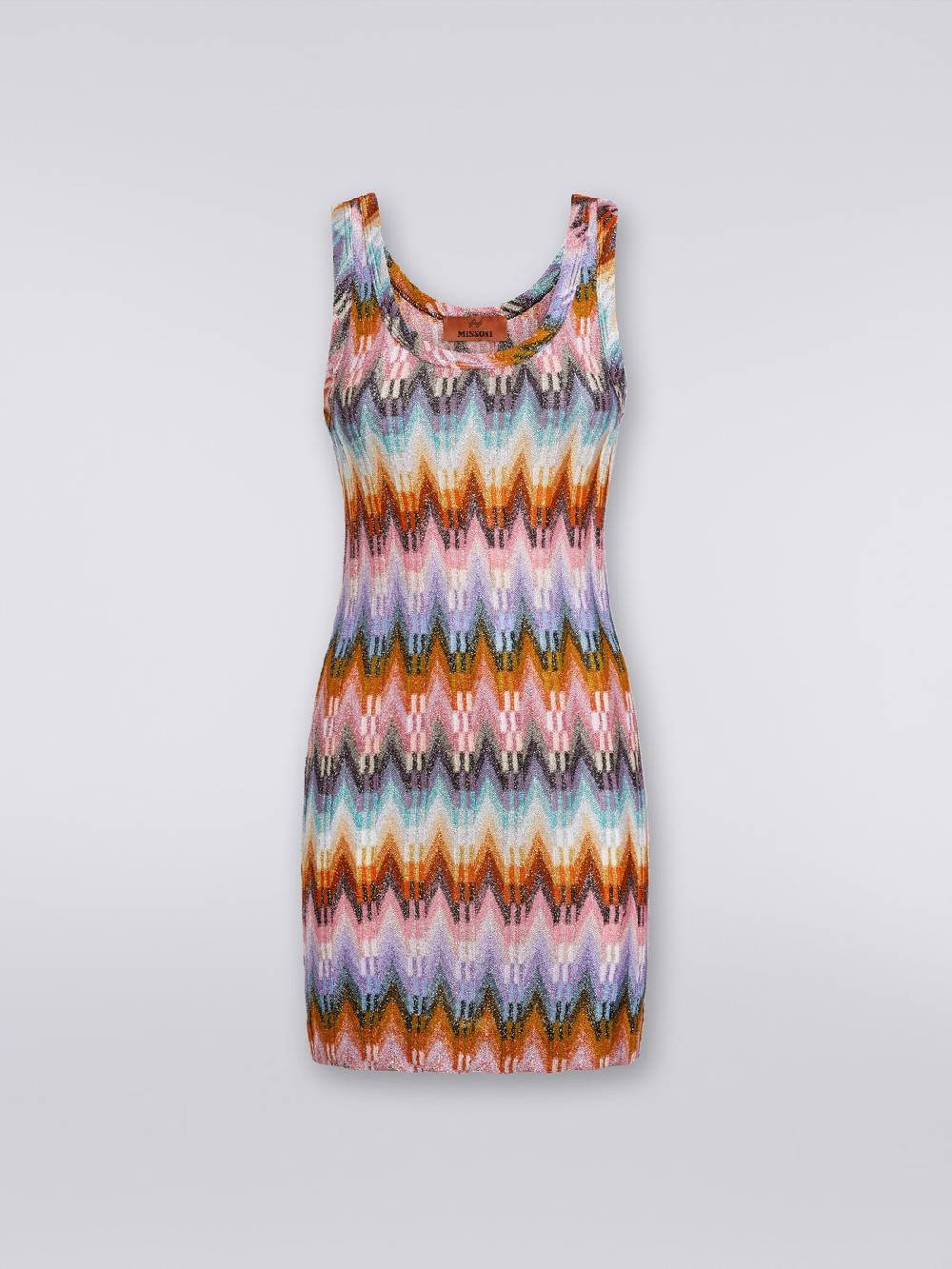 M Missoni Mini-abito Smanicato In Viscosa Zig Zag Con Lurex