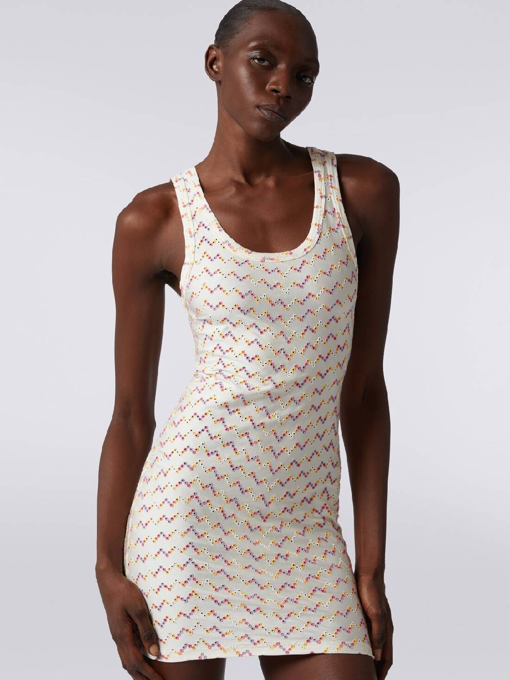 M Missoni Mini-abito Smanicato Stretch Con Pizzo Sangallo