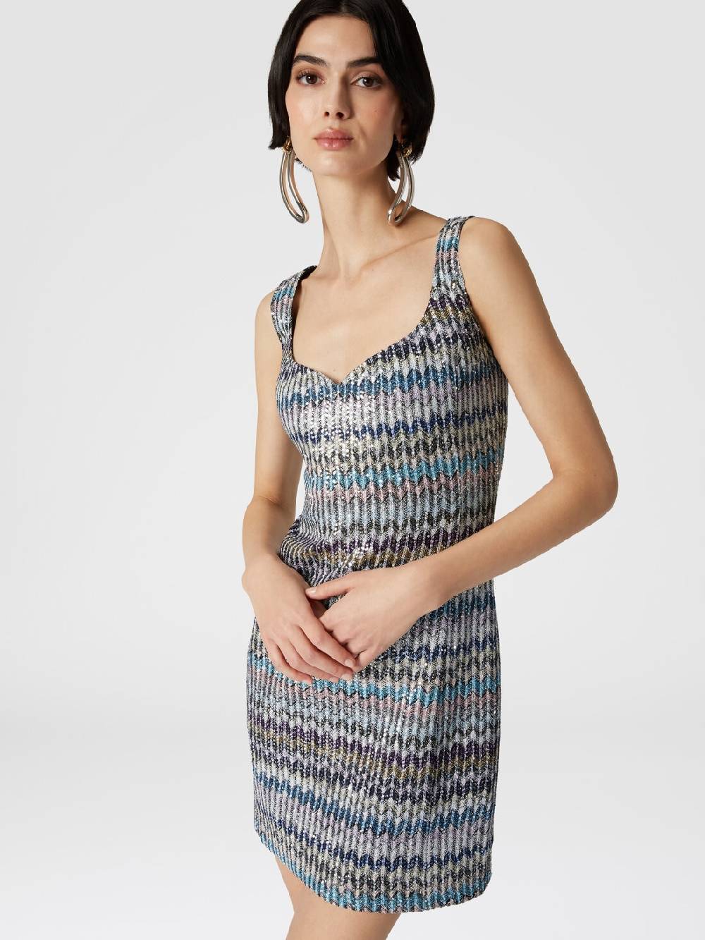 M Missoni Mini-abitoin Maglia Lamé Con Scollatura A Cuore