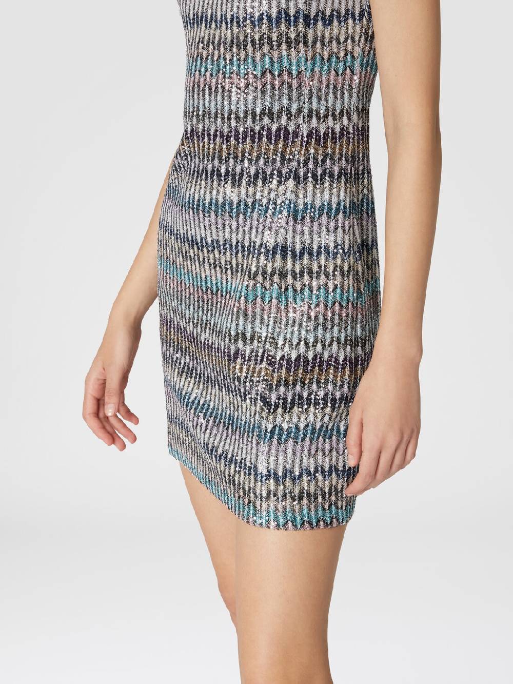 M Missoni Mini-abitoin Maglia Lamé Con Scollatura A Cuore