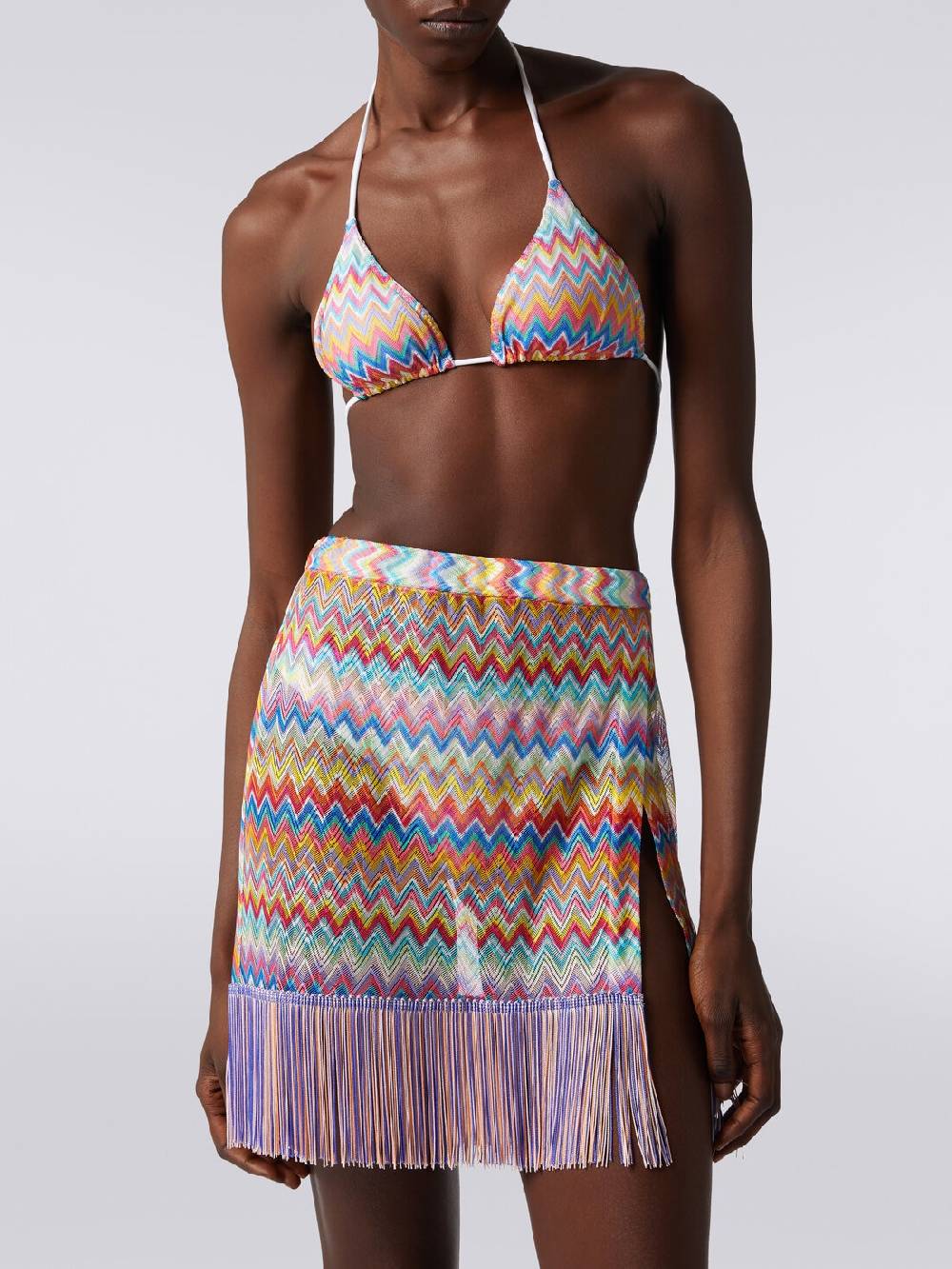 M Missoni Minigonna Copricostume A Portafoglio Con Frange