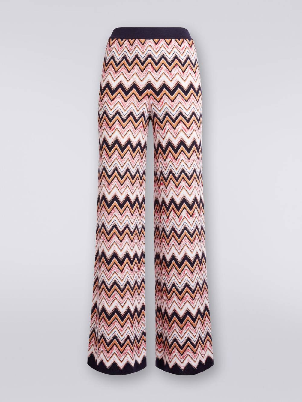 M Missoni Pantaloni A Palazzo In Lana E Viscosa Chevron